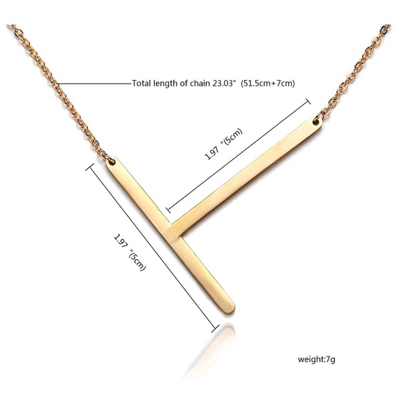 ✨ •Gold Woman’s Name Initial Necklace • | T | *NWT - Picture 3 of 3